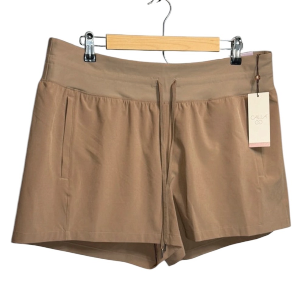 CALIA Truelight 4" Mid-Rise Shorts light Brown XL NWT